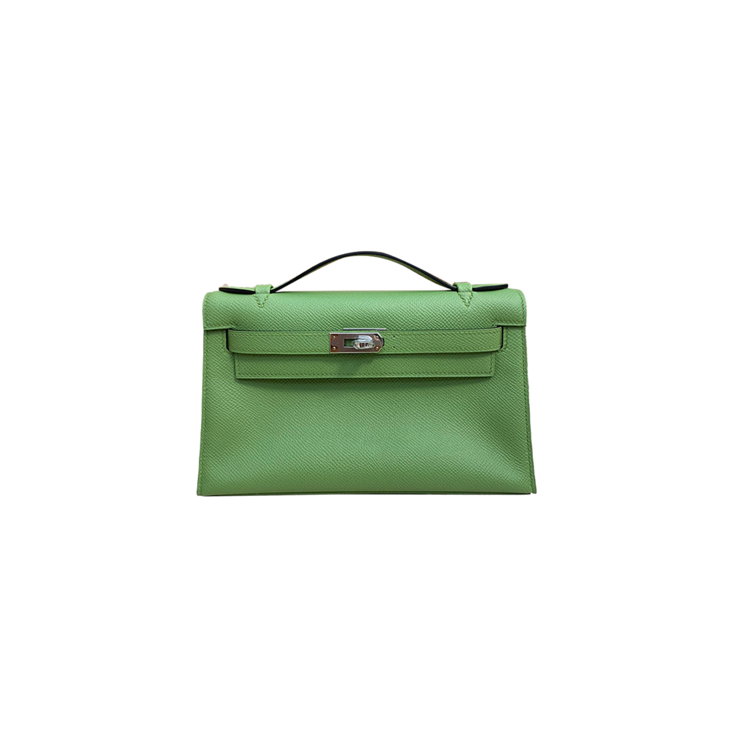 H**mes master mini kelly first generation epsom avocado green silver buckle (22*14*7cm)